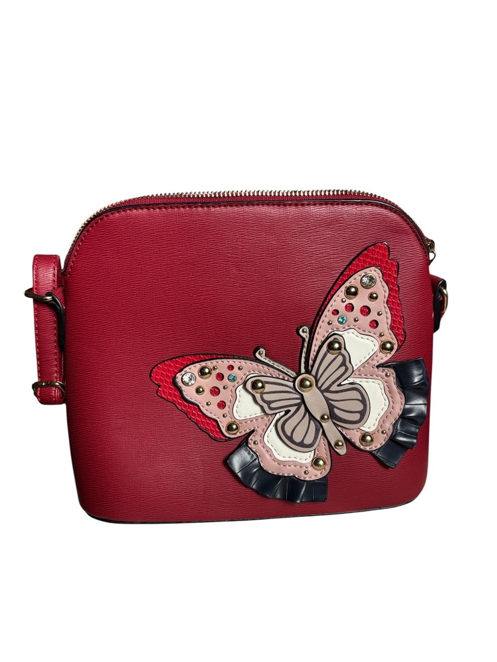 Timmy Woods Beverly Hills Red Butterfly Bag